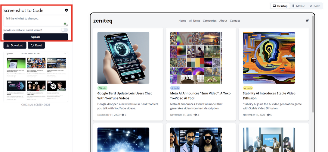 Screenshot-to-Code